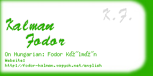 kalman fodor business card